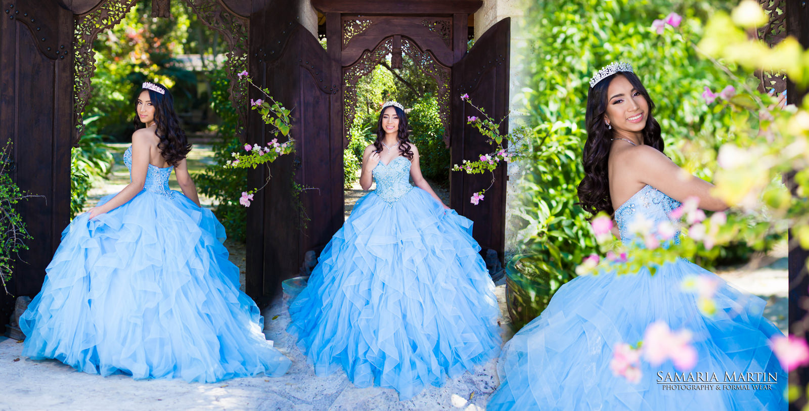 blue dress morilee, samaria martin, quinceaneras dress rental, miami